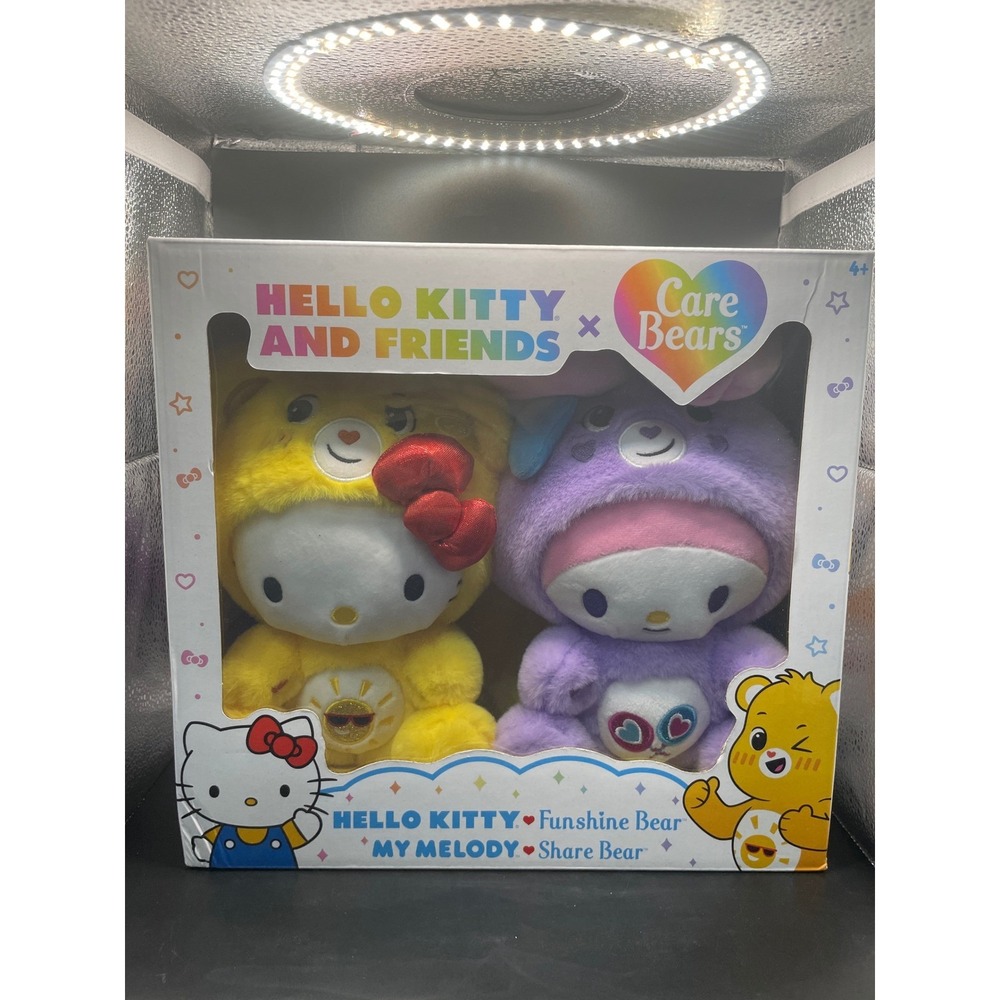 Hello Kitty x Care Bears Plush Set Funshine Bear Hello Kitty My Melody ShareBear